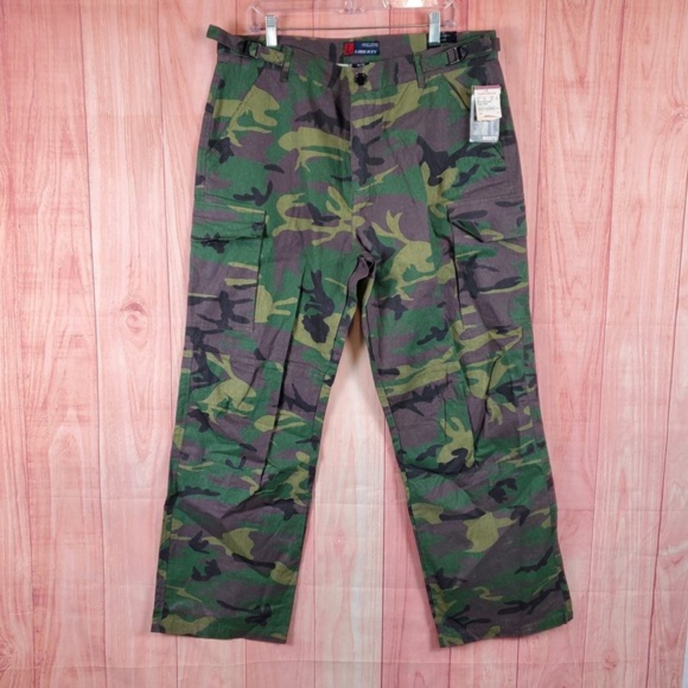Vintage‎ Liberty Camouflage Cargo Pants Mens Sz 36 36x32 Camo NEW NWT